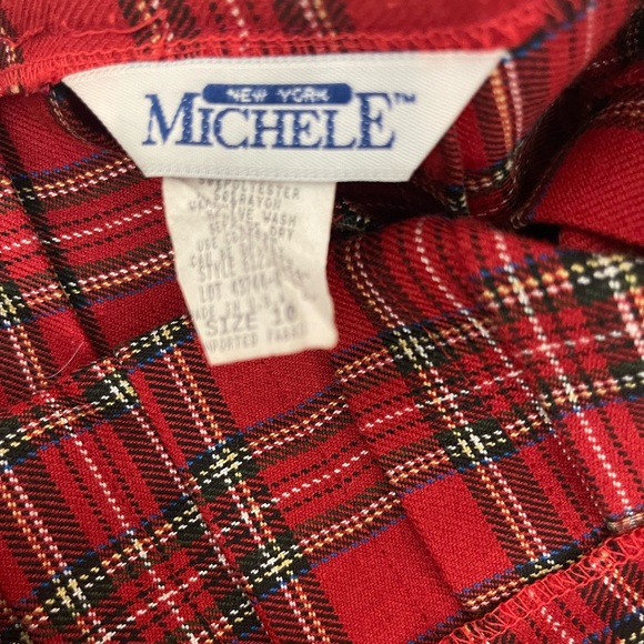 Vintage Red Plaid Pleated Skirt Michele New York Small - Picture 7 of 7